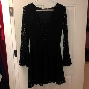 Black long sleeve lace dress. Size L